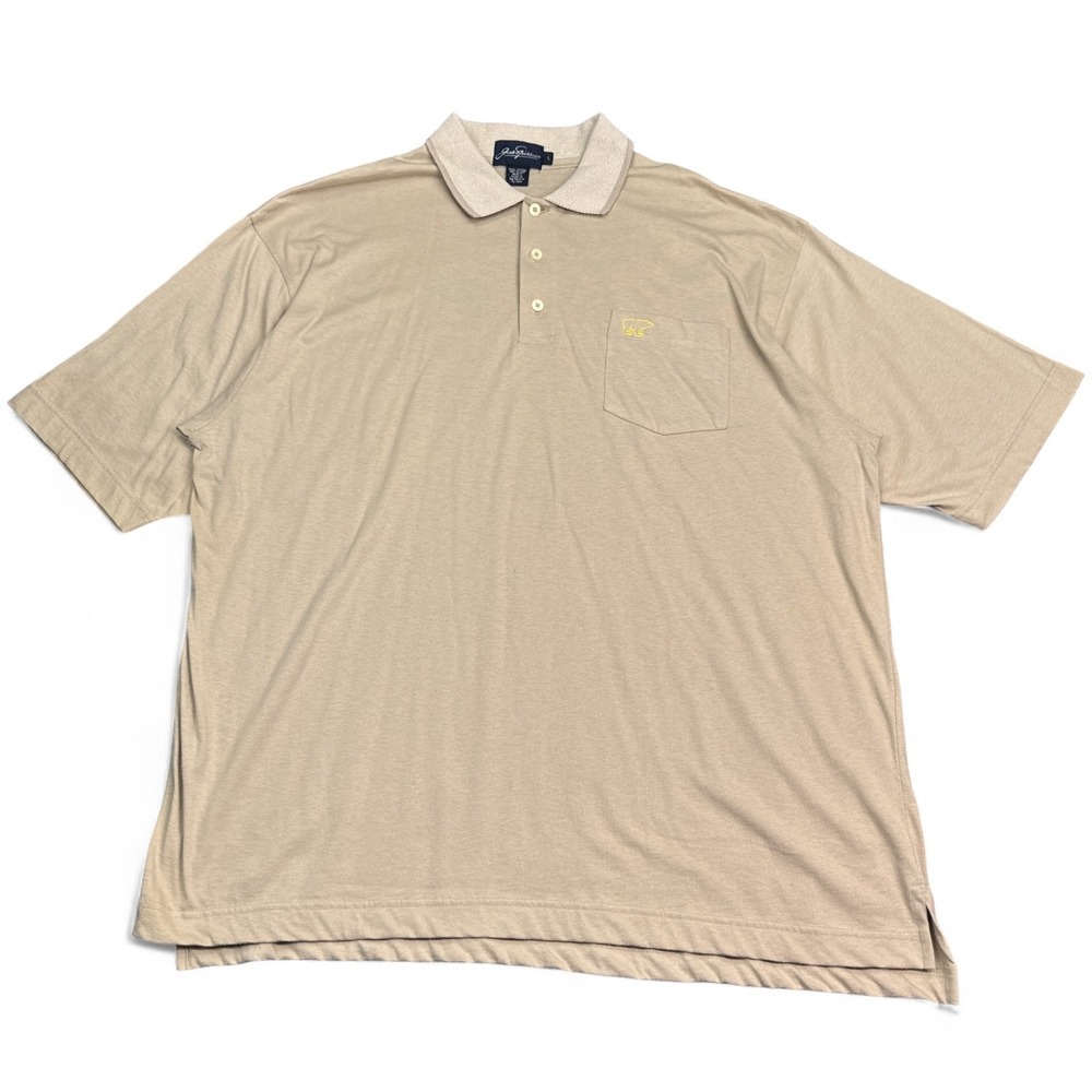 Jack Nicklaus Polo Shirt Mens Size Large Oversized Beige Tan Short Sleeve Golf